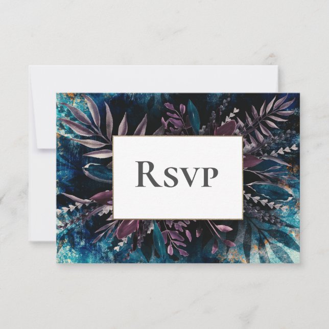 Boda de tarjetas RSVP Oscuro y Moody (Anverso)