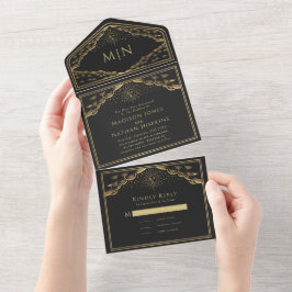 Boda de tarjetas Tarot Elegante para Sol y Luna