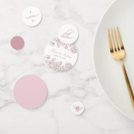 Boda de tela rosa Mesa Confetti Chinoiserie