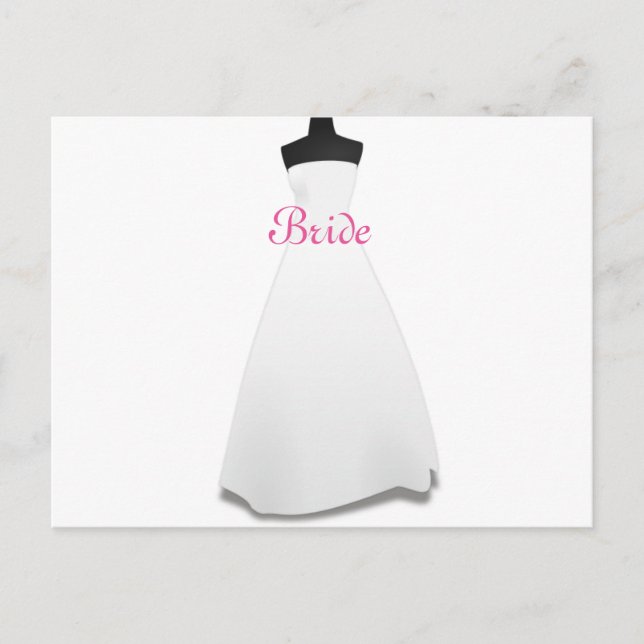 Boda de tema de traje blanco vestido con postal de (Anverso)