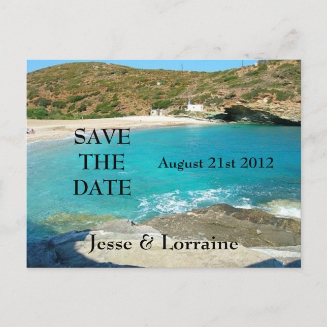 Boda de temas de playa 2 - Guardar postal de fecha (Anverso)