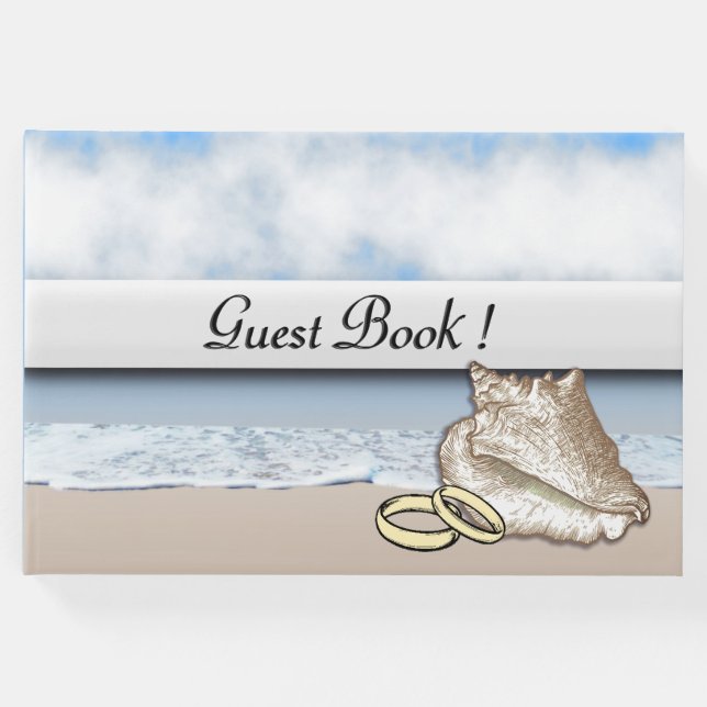 Boda de temas de playa Anillos Libro de invitados (Anverso)