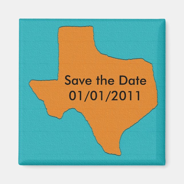 Boda de Texas Guarda el imán de fecha. (Frente)