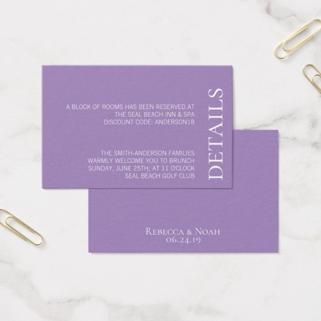 Boda de texto de lavanda elegante Minimalista simp (Oficina)