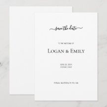 Boda de texto Minimalista moderna salva la tarjeta