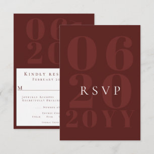 Boda de tipo negrita Minimalista roja RSVP