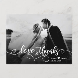 Boda de tipografía de moda Gracias postal