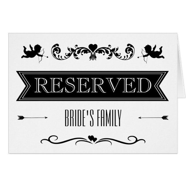 Boda de tipografía de Rótulo de mesa reservada / a (Anverso (Horizontal))