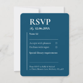 Boda de tipografía de RSVP Verde azulada en línea