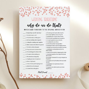Boda de tradiciones con tarjeta de juego de respue