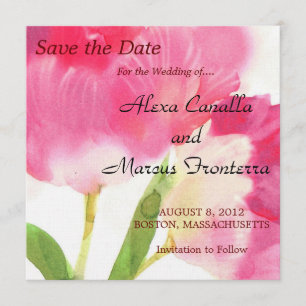 Boda De Tulipanes Rosados Guardar La Tarjeta De Fe