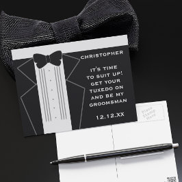 Boda de Tuxedo Mejor Invitación Hombre Groomsman