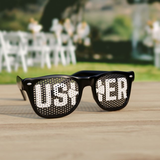 Boda de Tuxedo Usher Retro Gafas de sol (Perfect wedding favor for your Ushers!)