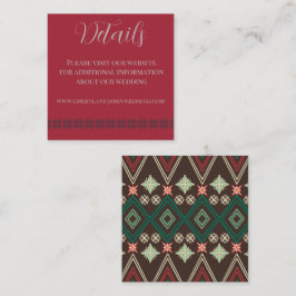 Boda de vacaciones en la tarjeta de detalles del L