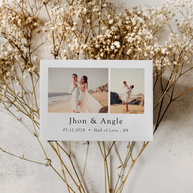 Boda de vacaciones guardar las invitaciones de fec (Holiday wedding save the date invitations)
