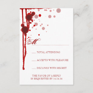 Boda de Vampiro Halloween RSVP Fake Blood Red