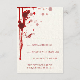 Boda de Vampiro Halloween RSVP Fake Blood Red