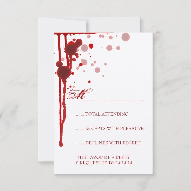 Boda de Vampiro Halloween RSVP Fake Blood Red (Anverso)