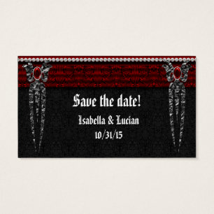 Boda de vampiros de Damask con joyas rojas