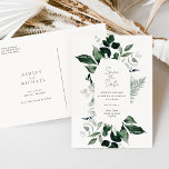 Boda de vegetación rústica salva la postal de la f<br><div class="desc">Esta rústica Boda de Verdor salva la postal de la fecha de la colección Ashley cuenta con flores dibujadas a mano en hermosos tonos verdes. Personalízalo con tus datos fácil y rápidamente. Simplemente pulse el botón "personalizar" para reorganizar y formatear el estilo y la ubicación del texto.</div>