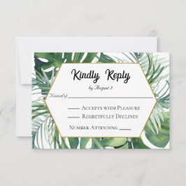Boda de vegetación tropical de follaje RSVP