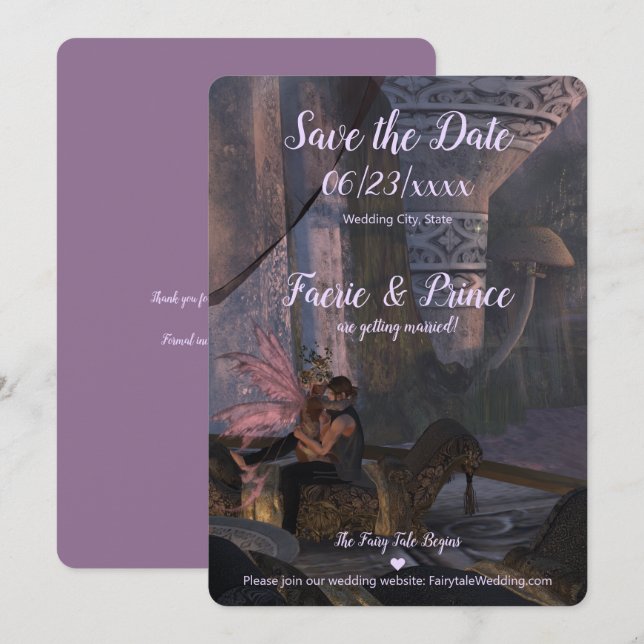 Boda de venta de hadas - Tarjeta plana para guarda (Anverso / Reverso)