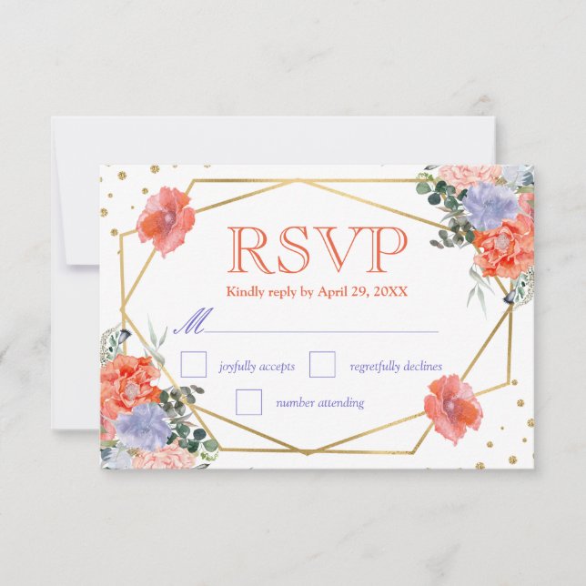 Boda de verano con flores de acuarela boho RSVP (Anverso)