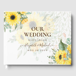 Boda de verano de girasoles libro de invitados