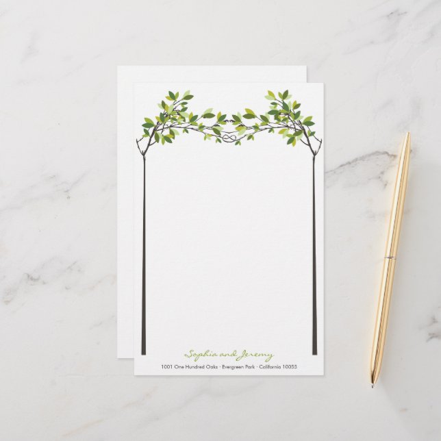 Boda de verano de hojas verdes anudadas de árboles (Anverso/Reverso In Situ)