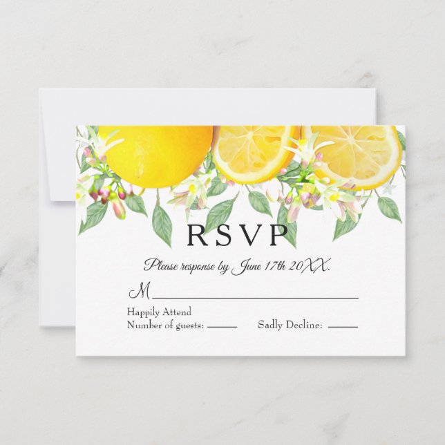 Boda de verano de Lemon Boho Moderno RSVP (Anverso)