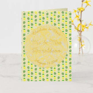 Boda de verano tropical Piña y hojas de palmera