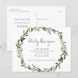Boda de verde Cambiar la Invitación de fecha