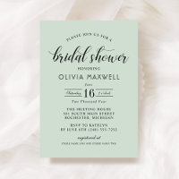 Boda de Verde Menta Fecha Negrita Invitación para 