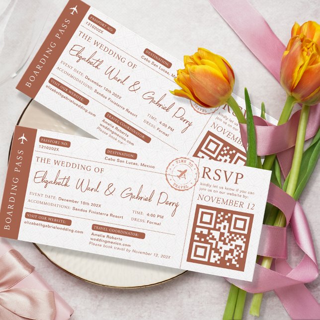 Boda de viajes con tarjeta de embarque de Terracot (Subido por el creador)