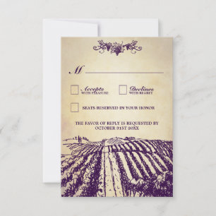 Boda de viñedo Toscana Vintage Boda RSVP Tarjetas