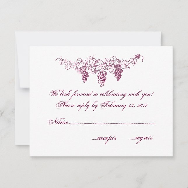 Boda de Vino RSVP (Anverso)