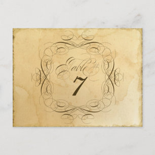 Boda de Vintage con Té Manchado 1 - Tarjetas con N