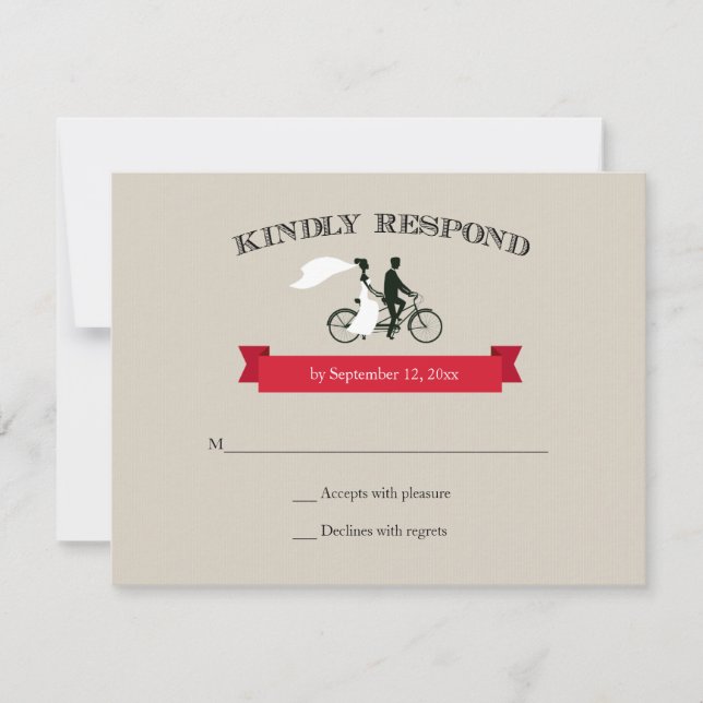 Boda de Vintage en Bicicleta Tandem RSVP (Anverso)