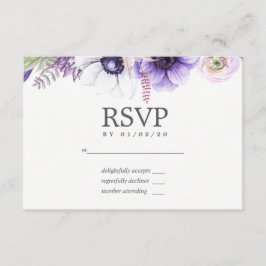 Boda de Violeta Polvorienta Acuarela Floral RSVP