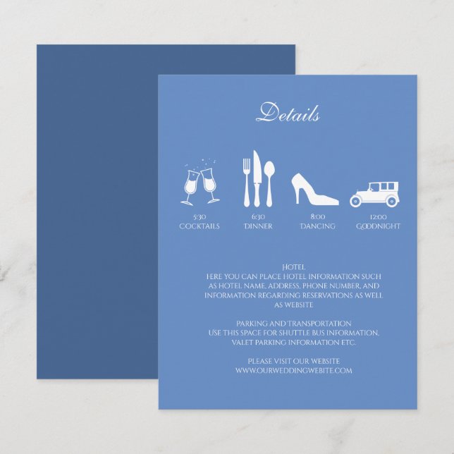 Boda de White Peonies DETAILS Invitación (Anverso / Reverso)