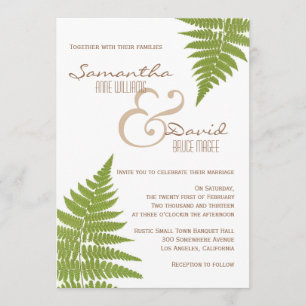 Boda de Woodland Fern Invitación