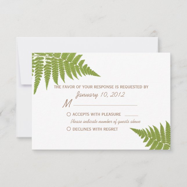 Boda de Woodland Fern RSVP (Anverso)