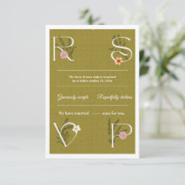 Boda decorativa floral verde y blanca RSVP 