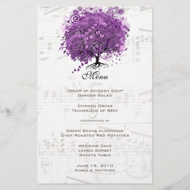 Boda del árbol de hoja de corazón púrpura radiante (Anverso)