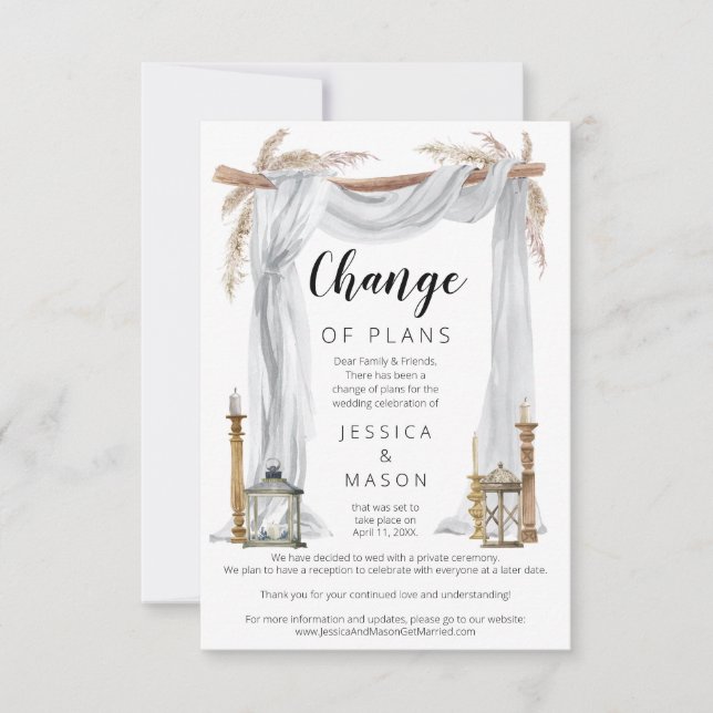 Boda del Arco Bohemio postergó la Invitación (Anverso)