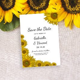 Boda del borde del girasol Guardar la Invitación d