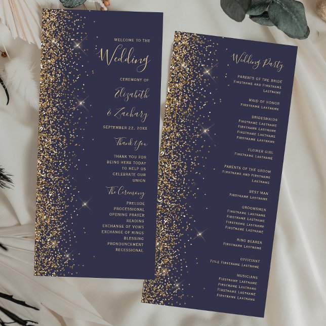 Boda del borde del Purpurina de oro azul oscuro mo (Subido por el creador)