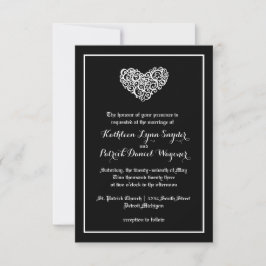 Boda del corazón de Swirly - Invitación a la boda 