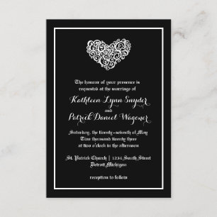Boda del corazón de Swirly - Invitación a la boda