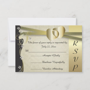 Boda del corazón del oro de clase vintage - RSVP
